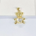 Golden panda pendant necklace with a heart-shaped zircon stone inlay for women - Pendant Only (Without Chain) (ZYN-DMK482G-E5)