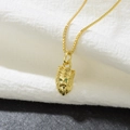 Detail von 18k Gold Löwenkopf Anhänger mit Krone und grünen Zirkonia Augen - Grünes Auge Löwenkopf Stil (ZYN-DMK320G-3)