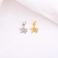 Pendentifs étoiles en or et argent avec zircons et détails de coquillages pour bijoux - Style Étoile et Coquillage (ZYN-DMK306) / Or blanc