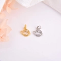 Pendentifs planète en zircon or et argent pour la création de bijoux DIY élégants - Style Planète Creuse (ZYN-DMK295) / Or blanc