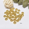8mm 18k vergoldete hohle Blütenperlenkappen für DIY-Schmuckherstellung und Basteln - Großer Blumen-Hohlstil (ZYN-AM18G)