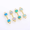 Macro shot of dumbbell-shaped opal connectors in four colors for DIY jewelry making - Approx 22.5*6*1.5 / Gold Mixed Color Opal Dumbbell