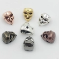 Set of Guy Fawkes mask alloy beads for DIY jewelry in various metallic finishes - 14.5x10.5x9.5 Hole 1.5mm / Multicolor