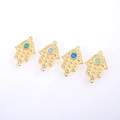 Hamsa Hand Anhänger mit bunten Opalsteinen für DIY Schmuckherstellung vergoldet - Gold Gemischte Farbe Opal