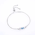 Verstellbares Silber-Seepferdchen-Armband mit blauem Opal und funkelnden Zirkonia-Steinen - Seepferdchen Armband / Silber Blau Opal