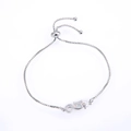 Verstellbares silbernes Box-Armband mit Opal-Seepferdchen und funkelnden Zirkonia-Steinen - Seepferdchen Armband / Silber Rosa Opal