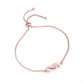 Roségoldenes verstellbares Armband mit Seepferdchen-Opal-Anhänger und Glitzersteinen - Seepferdchen Armband / Roségold Rosa Opal