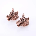 Antique copper wolf head spacer beads for DIY jewelry bracelets with 2mm holes - Antique Rose Gold