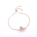 Detalle de pulsera de pulpo en oro rosa con ópalo verde y cierre ajustable deslizante - Pulsera de Pulpo de Ópalo Verde en Oro Rosa