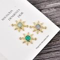 Conectores de opale estrella dorada con efecto de fuego para joyería artesanal - Ópalo Azul / Dorado Estrella de Mar