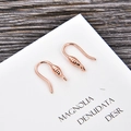 Macro view of rose gold U-shaped earring hooks for DIY jewelry making accessories - Rose Gold (kk09-r)