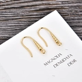 Detail of gold-plated U-shaped French earring hooks with spiral texture for DIY jewelry - Gold (kk11-g)