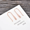 Close-up of U-shaped S925 rose gold earring hooks for DIY jewelry making accessories - Rose Gold (kk12-r)