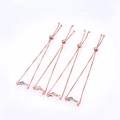 Adjustable rose gold dolphin bracelets with colorful opal stones and box chains - Rose Gold Mixed Opal