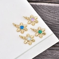 Golden snowflake pendants with colorful opal centers for DIY jewelry making - Gold Pentagram-Blue Opal