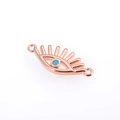 Rose gold eye charm connector with blue opal stone for DIY jewelry making and necklaces - Blue Evil Eye / Rose Gold