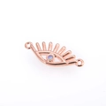 Rose gold evil eye connector with imitation opal for DIY jewelry making and necklaces - White Evil Eye / Rose Gold