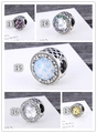 Macro details of S925 sterling silver charms with colorful zircon stones and hollow hearts - Purple Main Stone Heart (S011-13-1)