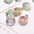 Fashionable star pendants with colorful cubic zirconia in gold, silver, and rose gold finishes - Pentagram Zirconia / Gold