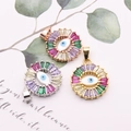 Set of colorful Evil Eye pendants in gold, silver and rose gold with zircon stones - Eye / Gold