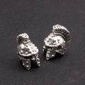 Detailed retro silver alloy Spartan helmet beads for DIY bracelet and jewelry making - Antique Silver