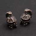 Close-up of vintage bronze spartan helmet alloy beads for DIY jewelry making - Antique Red Copper