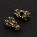 Detail of vintage dragon head alloy charms with antique bronze finish for DIY jewelry - Cyan Bronze