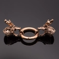 Retro dragon head lobster clasp connector in antique copper finish for DIY jewelry - Antique Rose Gold Dragon