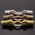Three vintage plating alloy dragon head clasps for DIY jewelry in gold, silver, and bronze - Mixed Snake Colors