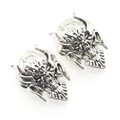 Retro vintage skull head beads for DIY jewelry with silver plated antique finish - Antique Silver