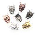 Hannya mask charms in 7 metallic finishes for DIY bracelets and vintage jewelry making - Multicolor