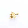 Close-up of golden leaf-shaped jewelry findings with double pearl cups for DIY necklaces - Gold