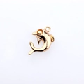 Gepolijste gouden dolfijn hanger met ronde ring connector voor DIY sieraden - Lichtgoud