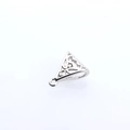 Macro shot of silver-plated hollow triangle charm with intricate filigree pattern - Hollow Triangle Filigree Pattern / Platinum