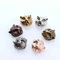 DIY jewelry leopard head beads set in gold, silver, bronze and black zinc alloy finish - Multicolor