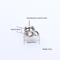 Vue macro de la perle d'espacement en argent avec mesures techniques et dimensions - Bélière Cylindrique Texture Mate (DM209-2)