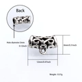 Détail de perles creuses argentées vintage montrant les dimensions pour création de bijoux - Intercalaire Tube Floral Ajouré (DM209-5)