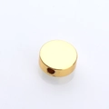 Polished gold-plated round spacer beads with center hole for DIY jewelry making - 4mm / Gold