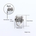 Makroansicht von Vintage-Silberanhänger-Abstandshalter mit 3 mm Loch und Maßen - Fretwork-Muster Schmuck-Zwischenstück (DM209-6)