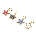 Handgefertigte vergoldete Sternanhänger mit Zirkonia und Emaille für DIY-Schmuck - Golden Farbmischung