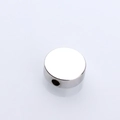 Macro shot of silver metal spacer bead with center hole for DIY jewelry making - 4mm / Platinum