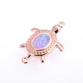 Connecteur tortue en or rose avec opale bleue pour fabrication de bijoux DIY - Or Rose Rose Tortue