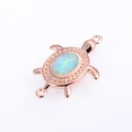 Connecteur tortue en or rose avec opale et zircon pour bijoux DIY faits main - Or Rose Blanc Tortue