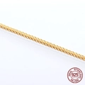Detail of 925 sterling silver gold-plated wheat chain with elegant braided metal texture - 40CM / Gold