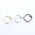 DIY zircon square screw carabiner clasp in gold, silver and gun black for jewelry making - Square (Gunmetal Black)
