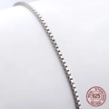 Klassische S925 Sterlingsilber Box-Halskette mit polierter Oberfläche für Anhänger - 925er Silber / Standard