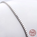 Klassische S925 Sterlingsilber Box-Halskette mit hochglanzpoliertem Metallglanz - 925er Silber / Breiter Stil