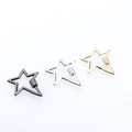 Star-shaped spiral screw jewelry clasps in gold, silver and gun black with zircon pavé - Star (Gunmetal Black)