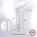 Detail of S925 sterling silver earring hook with 0.7mm needle and box chain tassel - Double Chain Style 1 / 925 Silver