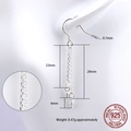 925 sterling silver tassel earring hook with delicate chain for DIY jewelry making - Double Chain Style 2 / 925 Silver